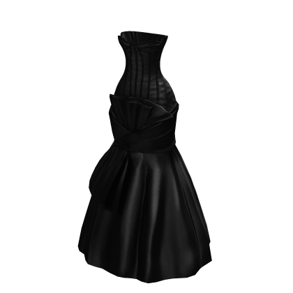 Stunning Fashion Black Satin Bow Dress thumbnail