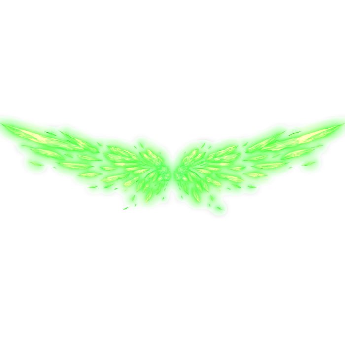 Emissive Shattered Crystal Wings - Glowing Green