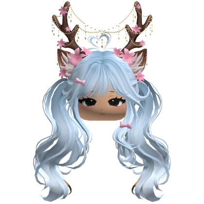 Ethereal Christmas Fairy Fawn Pigtails w/ Antlers