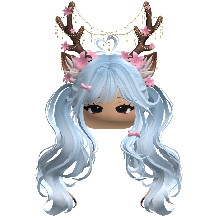 Ethereal Christmas Fairy Fawn Pigtails w/ Antlers