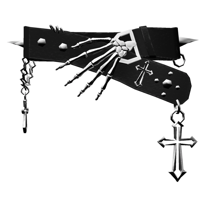 Y2K Chained Belt With Metal Skelly Hand