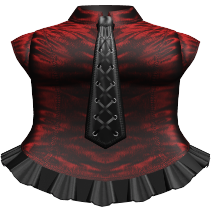 Gothic Wrinkled Tie Dress in Red