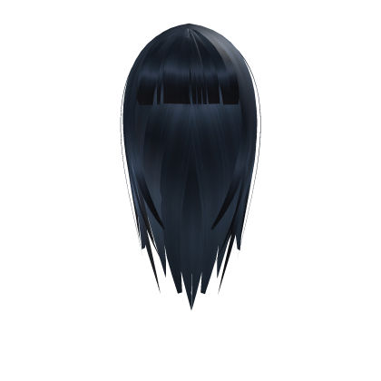 Dark blue long hair with bangs