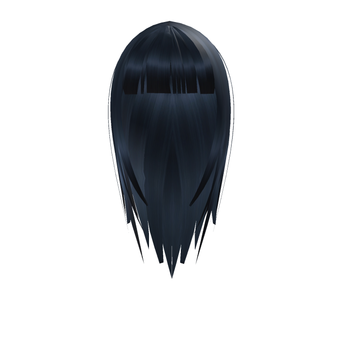 Dark blue long hair with bangs