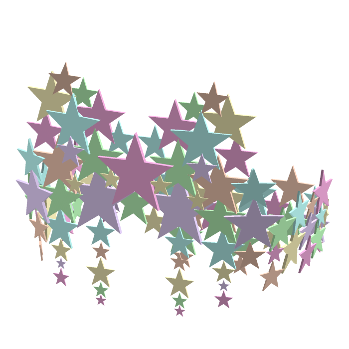 Hanging Stars Top Pastel Rainbow