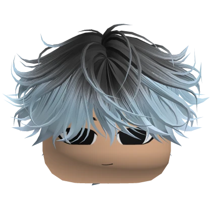 Happy Boy w Messy Cute Hair ( Blue n Black ) | Roblox Item - Rolimon's