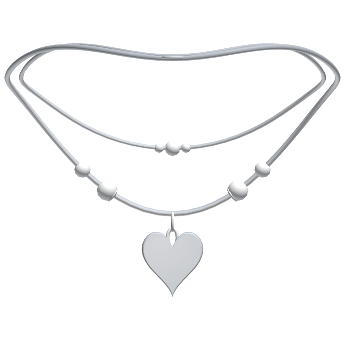 cute layered heart necklace silver