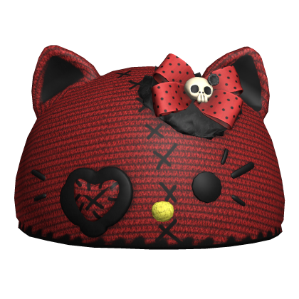 Red Cute Kitty Halloween Beanie Roblox item