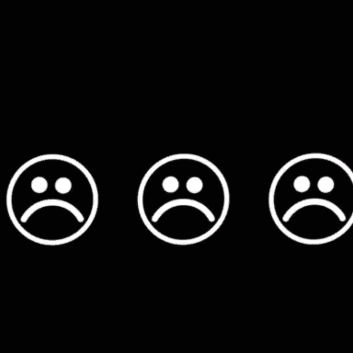 Frowning Face Black Background