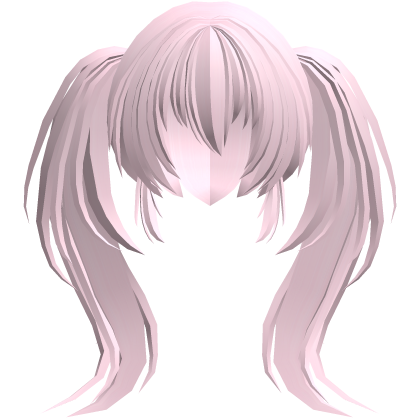 fluffy moe anime long ponytails pink
