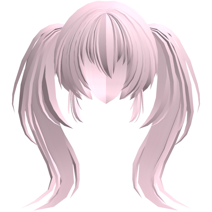 fluffy moe anime long ponytails pink