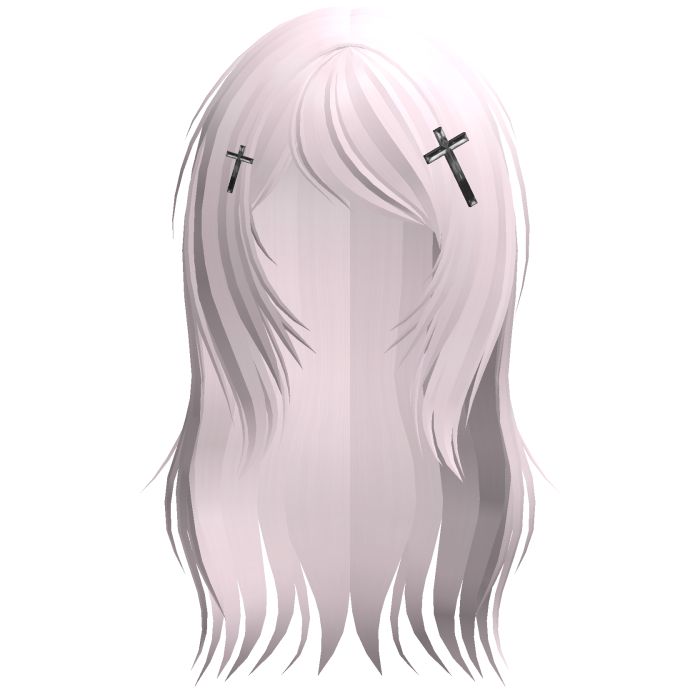 ♡ cute scene messy pink long hair w crosses