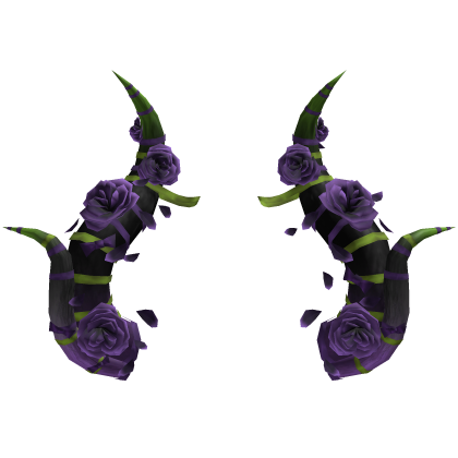 🎃Halloween Gothic Rose Bow Demon Horns Purple Roblox item