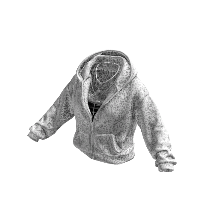 White Y2K Baggy Leopard Print Sweater