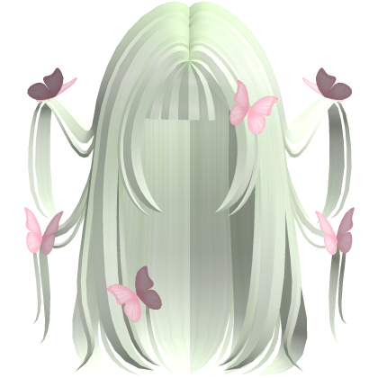 mint fairytale windy pink butterflies dreamy hair Roblox item