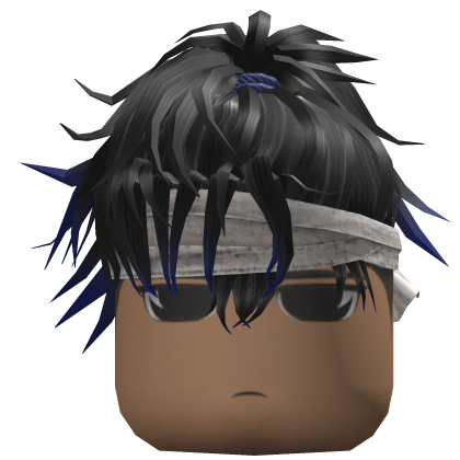 Spiky Hair w/ Bandana & Shades (Black/Purple)