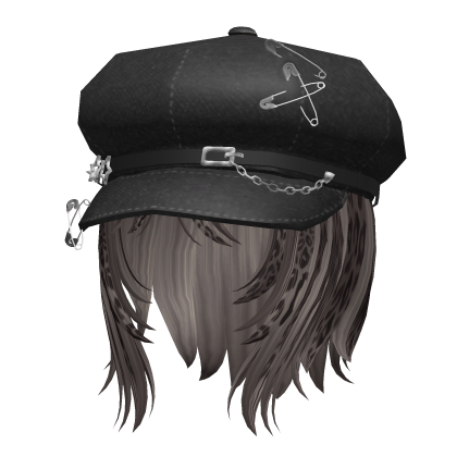 y2k Dark Brown Leopard Print bob w pierced beret Roblox item