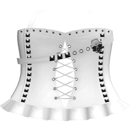 gothic emo white studded skull dress Roblox item