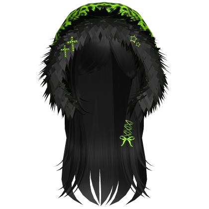 Neon Green Leopard Hood Girl Black
