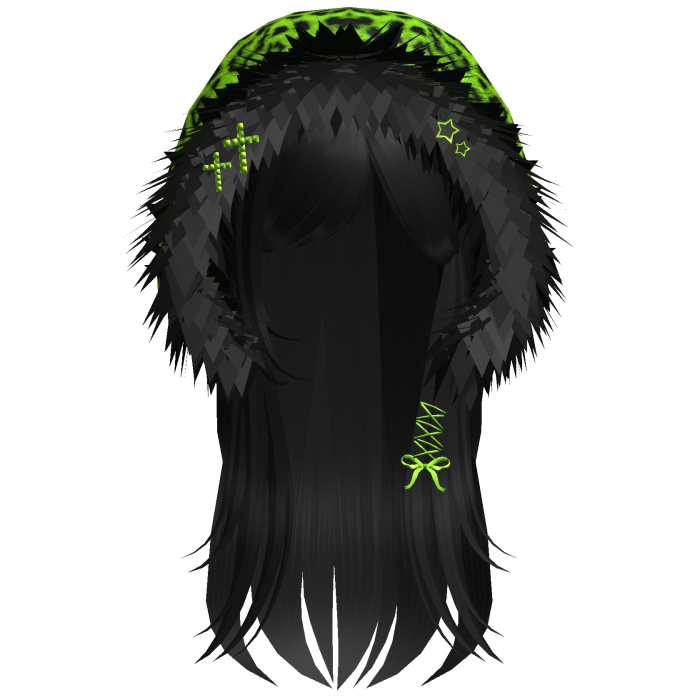 Neon Green Leopard Hood Girl Black