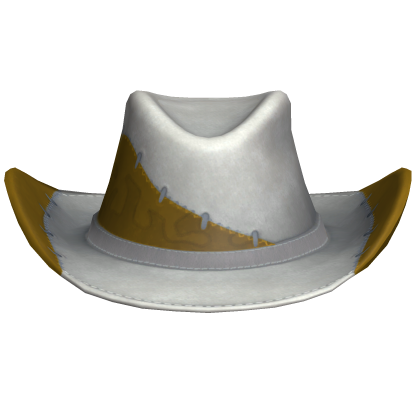 White & Yellow Stitch Cowboy Hat
