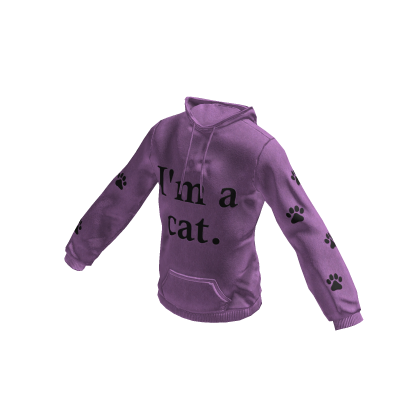 Cat Ears Hoodie | "I'm a Cat" | Pastel Purple thumbnail