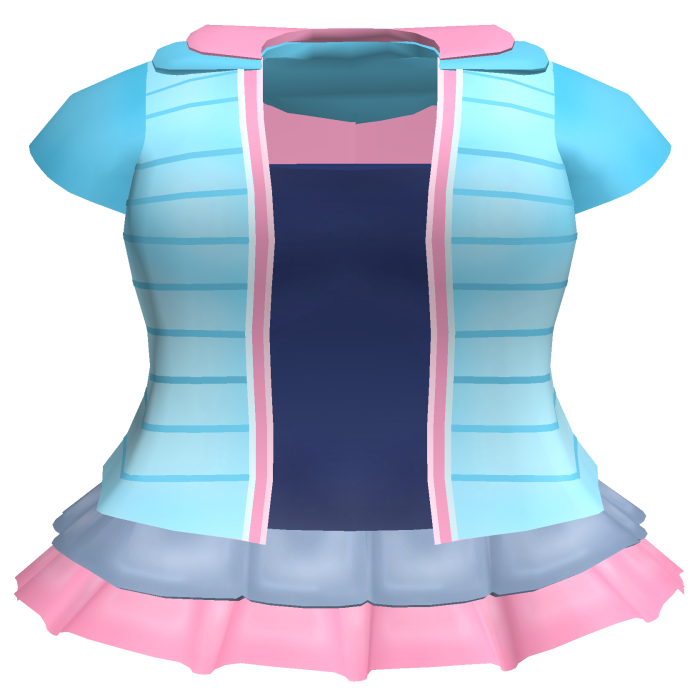 kawaii cutecore blue hamtaro tween top & skirt