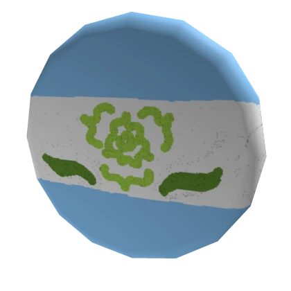 blue pin with a cute green flower