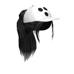 Black Ponytail with Ghost Baseball Cap