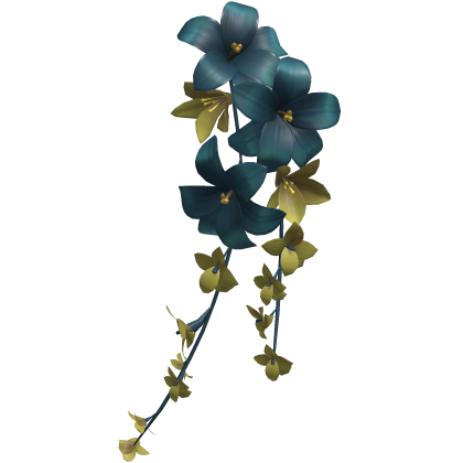 Hair Flower Lily Blue & Yellow