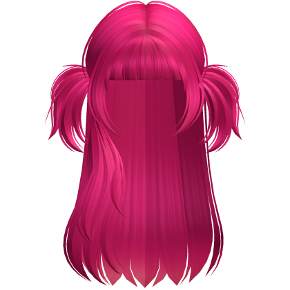 Hot Pink Y2K Long Twin-Tail Hair