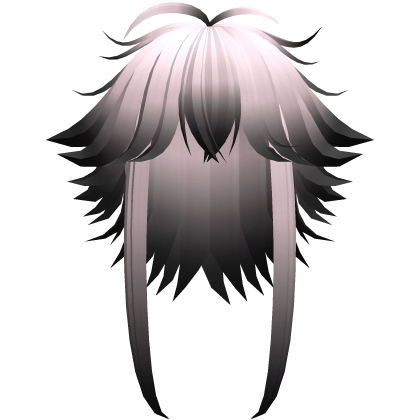 messy cute hair with tufts in pink to black