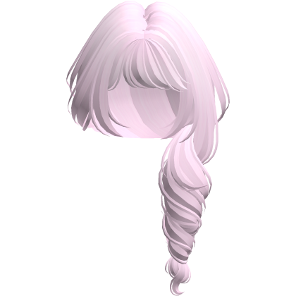 over shoulder curly princess ponytail; pink Roblox item