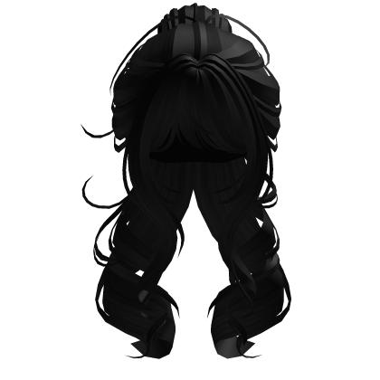 Y2K Baddie Black Split Wavy Hair Roblox item