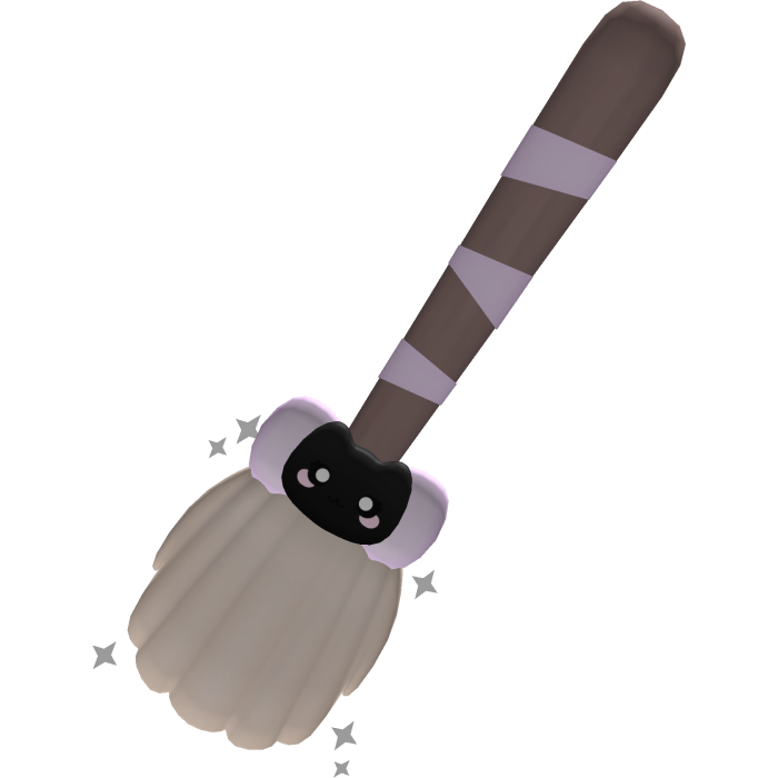 halloween | purple adorable witch kitty broom