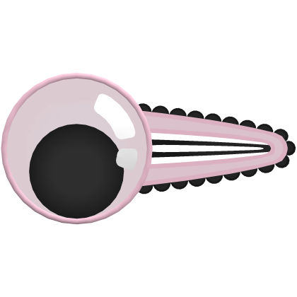 cute googly eye hair clip pink and black