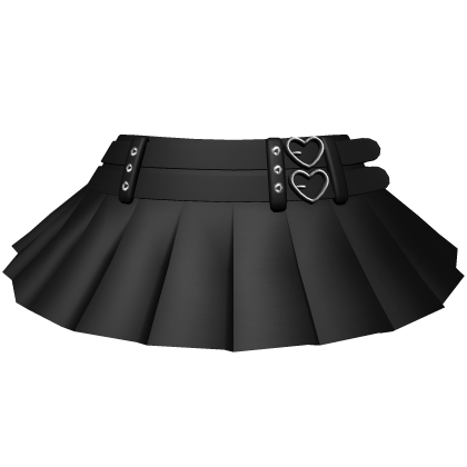 ♡ Y2K Chibi Heart Skirt (Black) fits Chibi Doll Roblox item