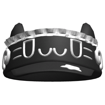 Kawaii Chill Cat Visor Black&White