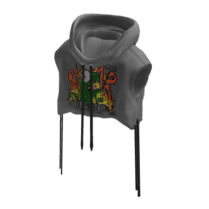 NOIR Y2K Cropped Sleeveless Hoodie (Gray) thumbnail