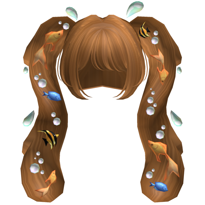 Aquatic Flowing Bubbly Fish Pigtails in Ginger