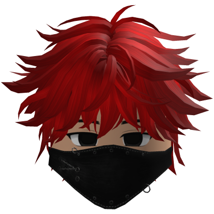 Cute Emo Boy Mask Black Y2K emo ( red )