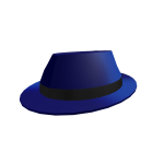 Dark Blue Shiny Fedora