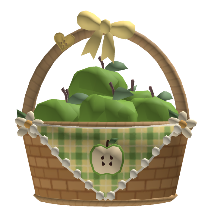  🍏~Igari Cottage Core Green Apple Basket ꩜