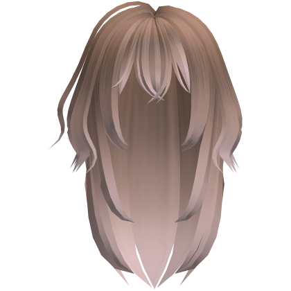 sweet fluffy long hair in brown pink Roblox item
