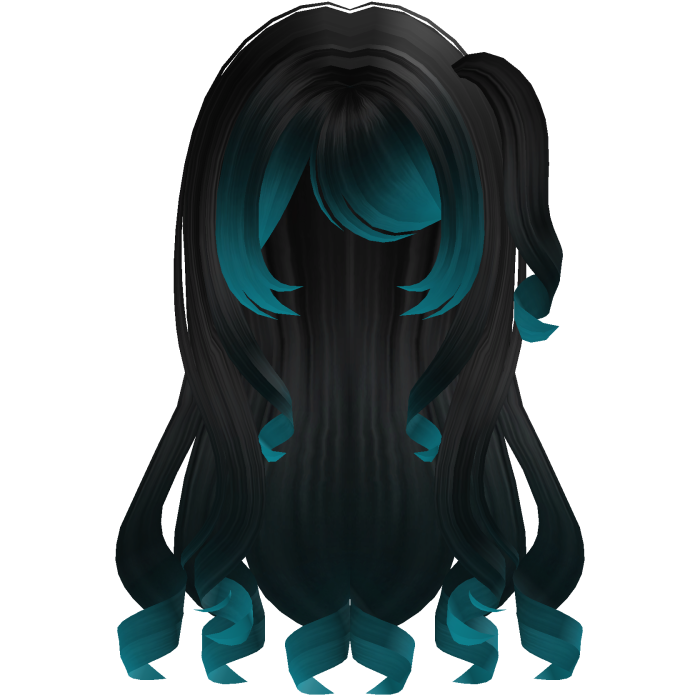 blue and black messy girl hair