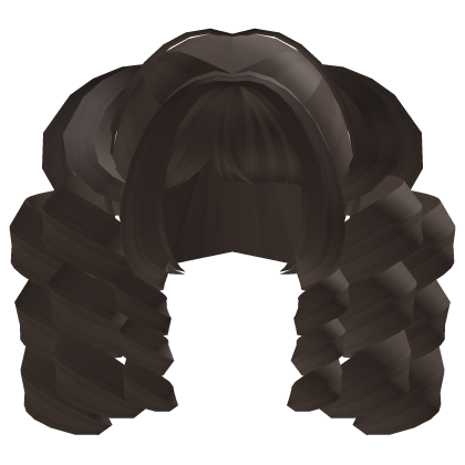 ꒰♡꒱ Cute Gyaru Tweencore Curly Dark Brown Pigtails Roblox item