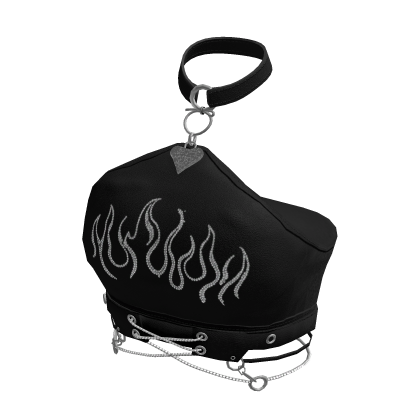 Y2K Flame Choker Top (Black)