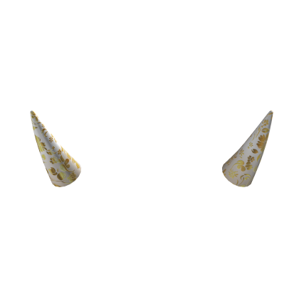[ ⚜️ ] Gold White Porcelain Devilish Horns [ pbr ] thumbnail