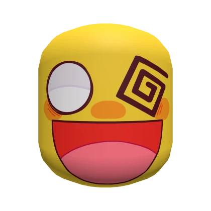 Crazed Smiling Crazy Silly Grin Face [Yellow] | Roblox Item