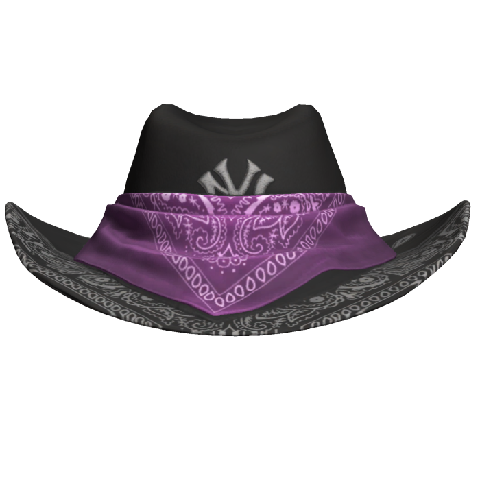 Black & Purple NYC Bandana Cowboy Hat